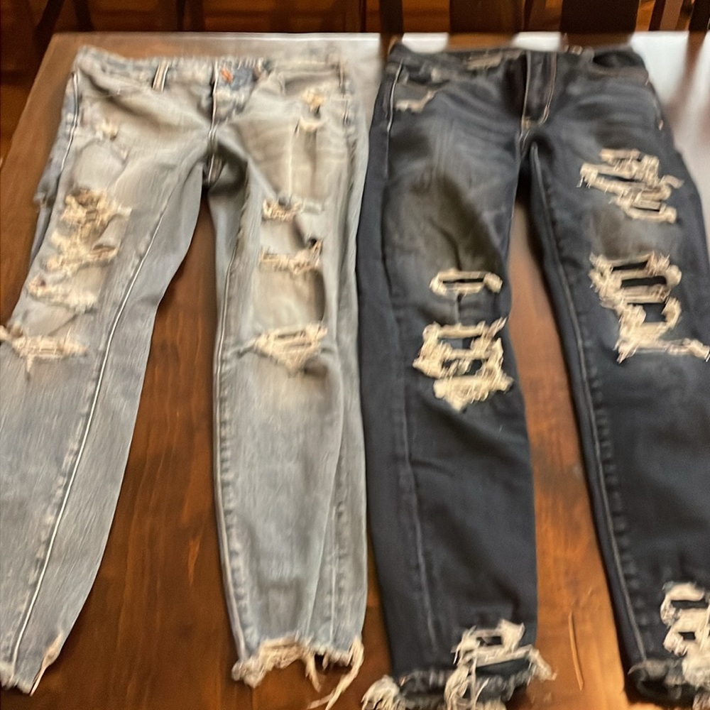 American Eagle 2 PR distressed, dark size 0, light size 2 - Picture 2 of 9